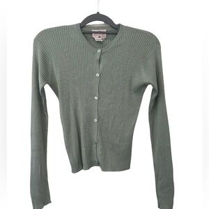 Tocca‎ 100% Silk Cardigan Size L - Green EUC